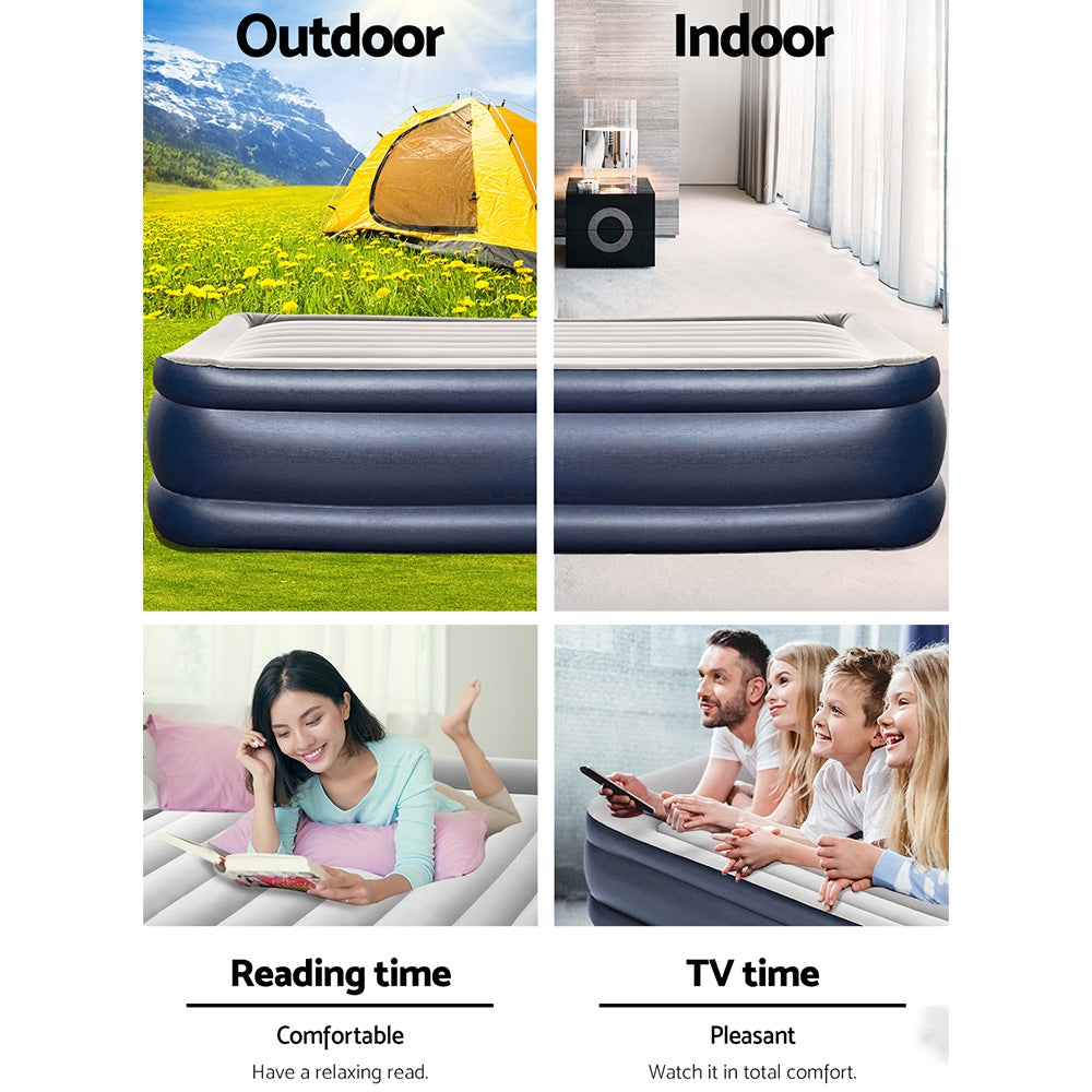 Bestway Queen Air Bed Inflatable Mattress Sleeping Mat Built-in Pump