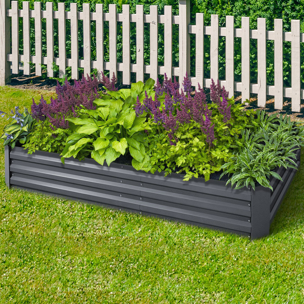 Greenfingers Garden Bed 2PCS 210X90X30cm Galvanised Steel Raised Planter