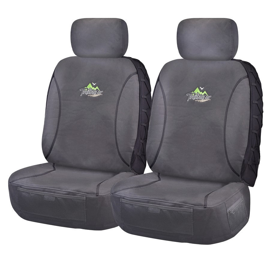 Seat Covers for ISUZU D-MAX 10/2008 ? 06/2012 SINGLE / DUAL CAB CHASSIS FRONT 2X BUCKETS CHARCOAL TRAILBLAZER