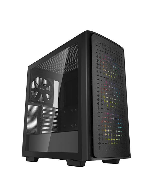 DEEPCOOL CK560 Black Mid-Tower Computer Case, Tempered Glass Panel. High-Airflow Performance, 4 x Pre-Installed Fans, Wide and Spacious for Large GPU