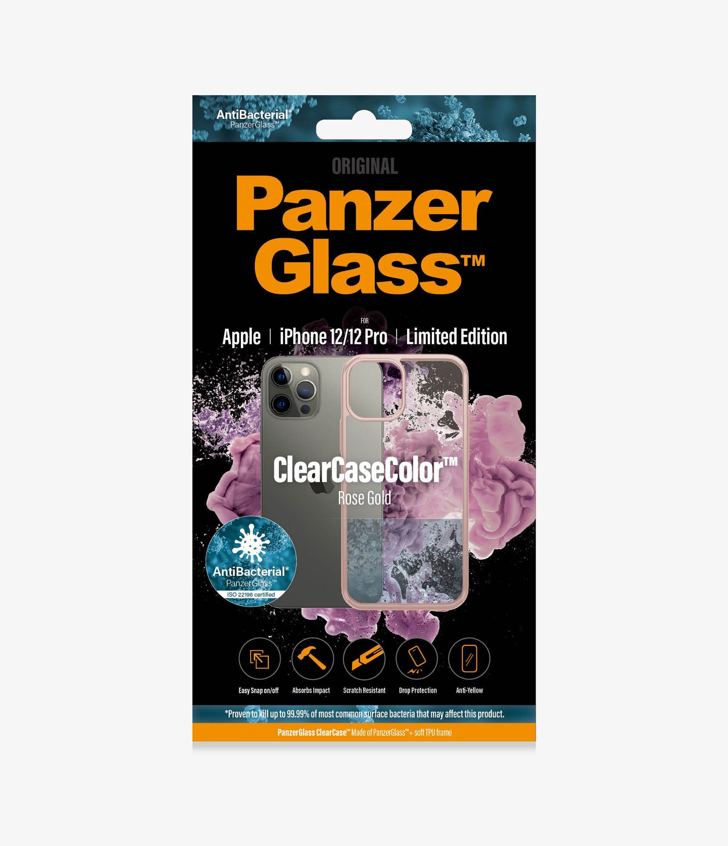 PANZER GLASS ClearCaseColor Apple iPhone 12/12 Pro - Rose Gold Limited Edition (0274), Slim fashionable design, Enhance protection