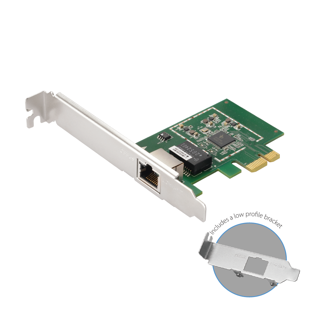 EDIMAX EN-9225TX-E 2.5 Gigabit Ethernet PCI Express Server Adapter, PCIE Gen 2 x 1, 16K Jumbo Frames, Supports IEEE 802.1Q/QOS/VLAN ID Tagging