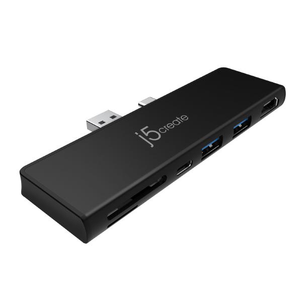 J5create JCD324B Ultra-drive Mini-dock for Surface Pro 7 2xUSB 3.1 Gen / 1 x HDMI / PD 3.0 up to 60W/ Memory card reader
