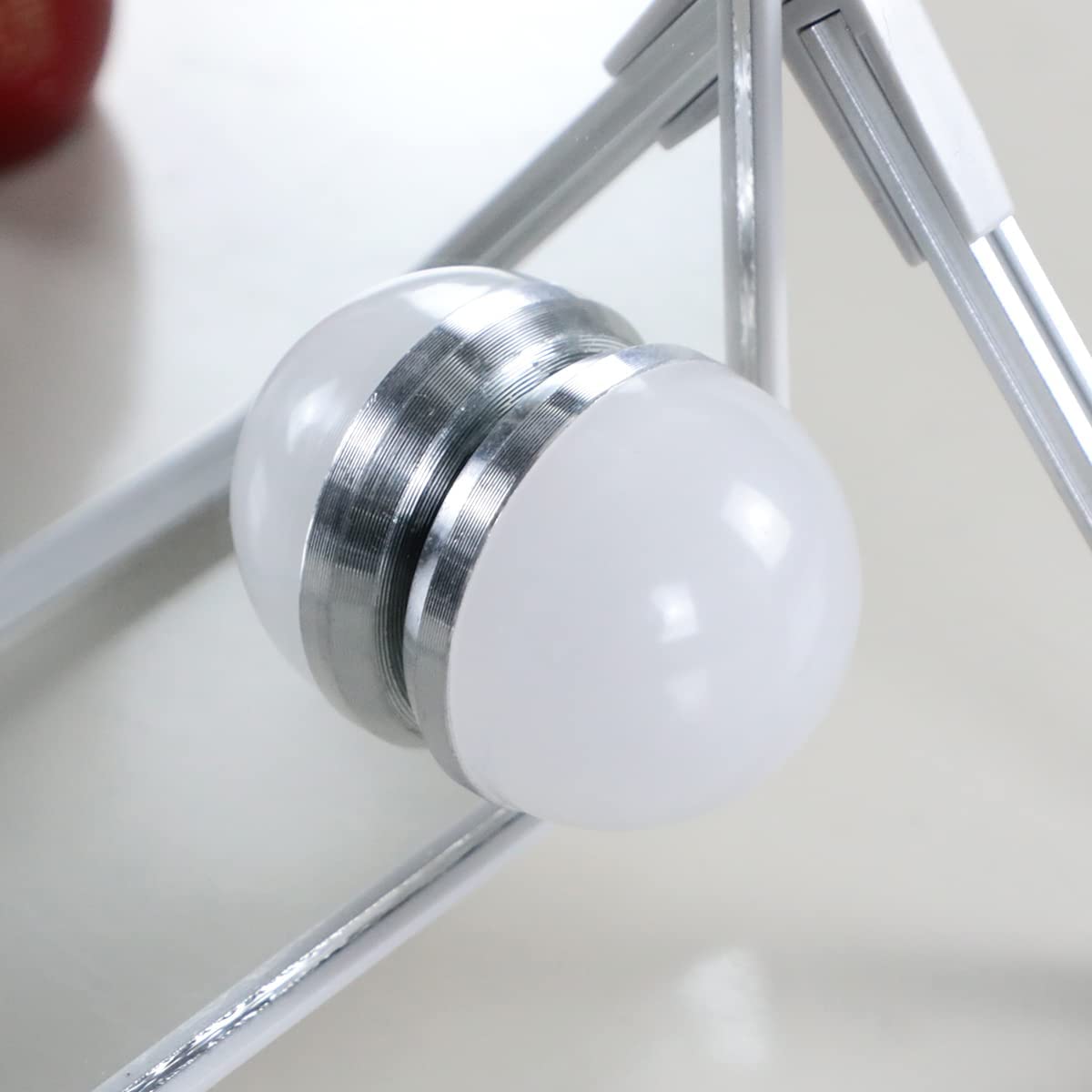 10X Magnifying Vanity Mirror with Lights with 8 Dimmable Bulbs for Makeup and Travel (Grey, 31 x25 cm)