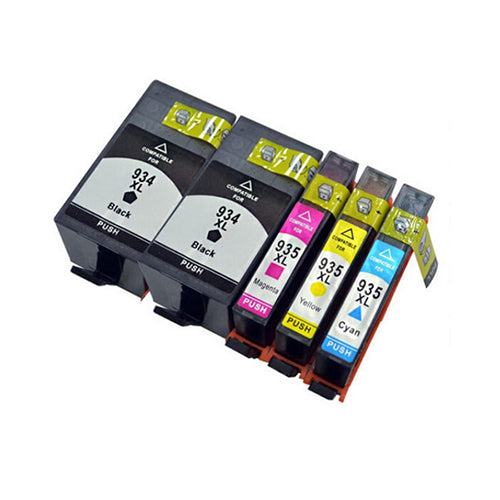 Compatible Premium 934XL + 935XL High Yield Inkjet Cartridges Set of 5 - 2BK,1C,1M,1Y (CN053AA - CN056AA) - for use in HP Printers