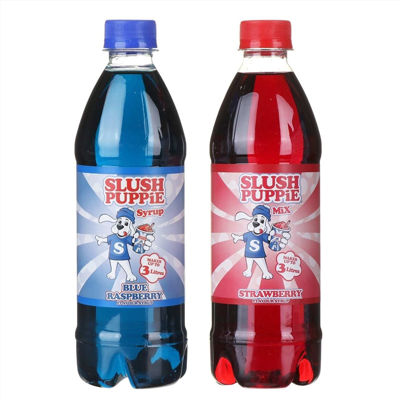 Slush Puppie - Twin Pack Syrups Blue Raspberry and Strawberry 500ml
