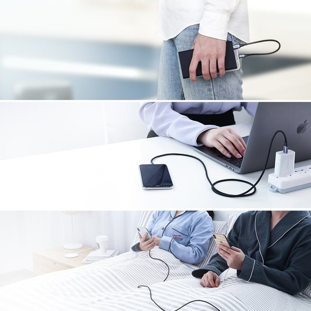 UGREEN To Type-C 2.0 Male Cable 1M (Silver) - 70523