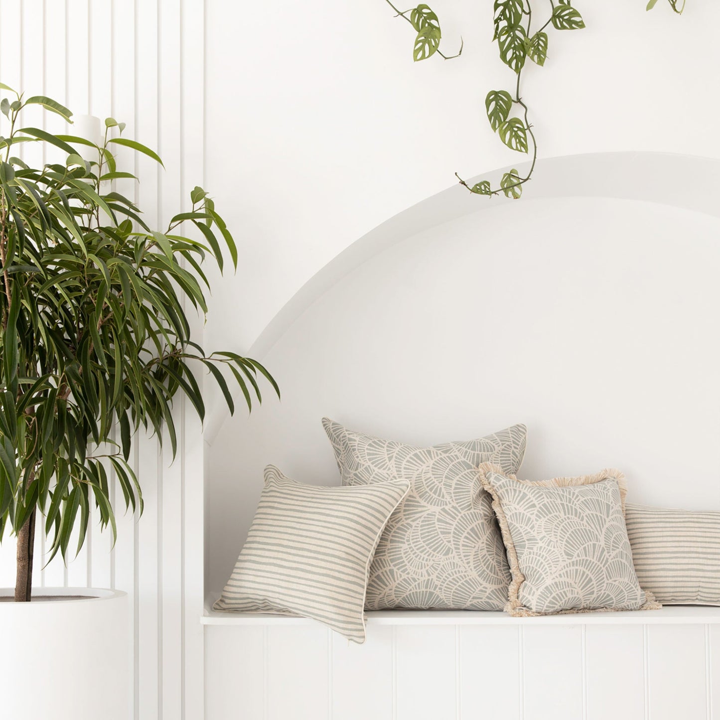 Cushion Cover-With Piping-Paint Stripes Smoke-45cm x 45cm