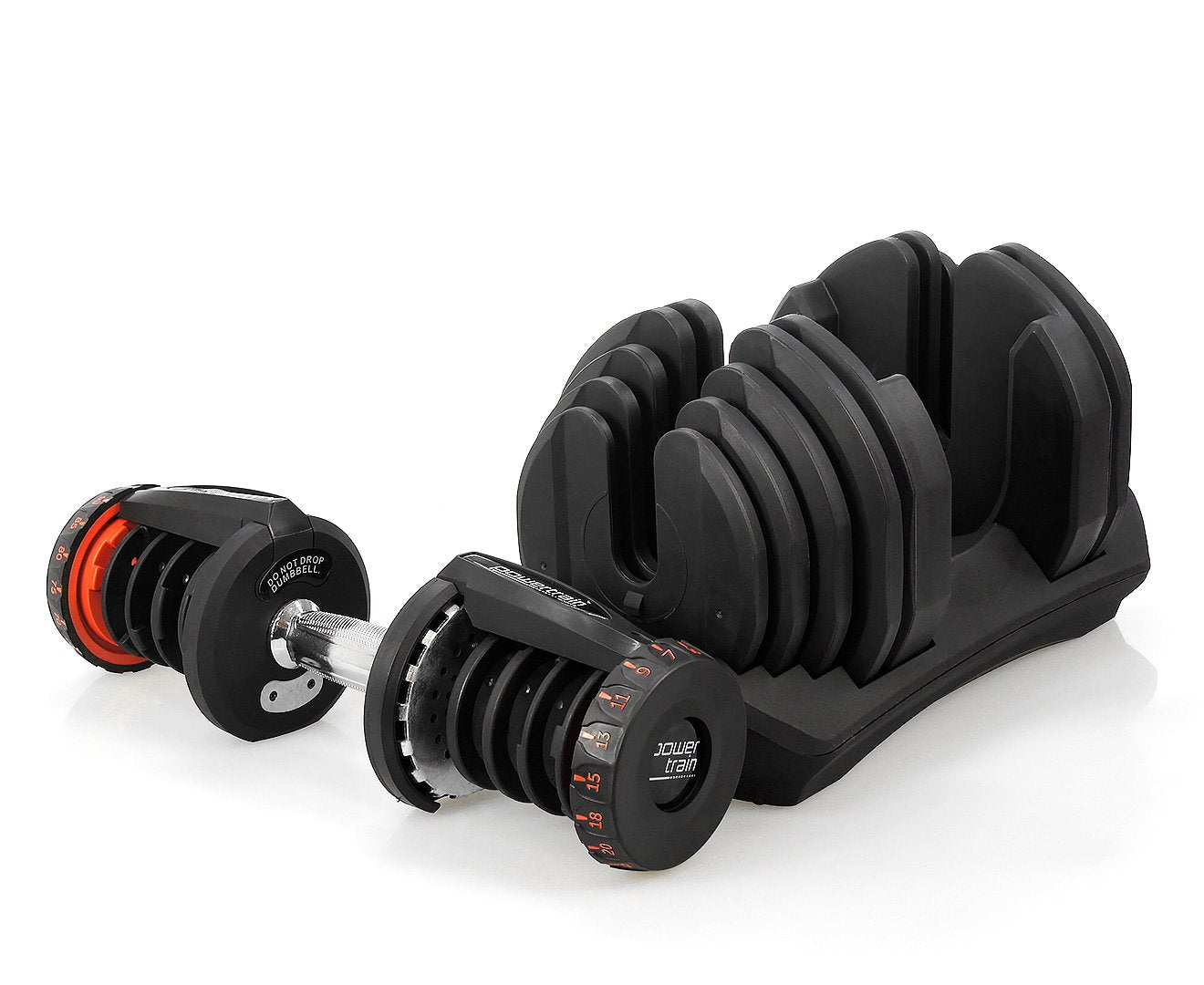 Powertrain2 x 40kg Powertrain Adjustable Dumbbells Home Gym Set