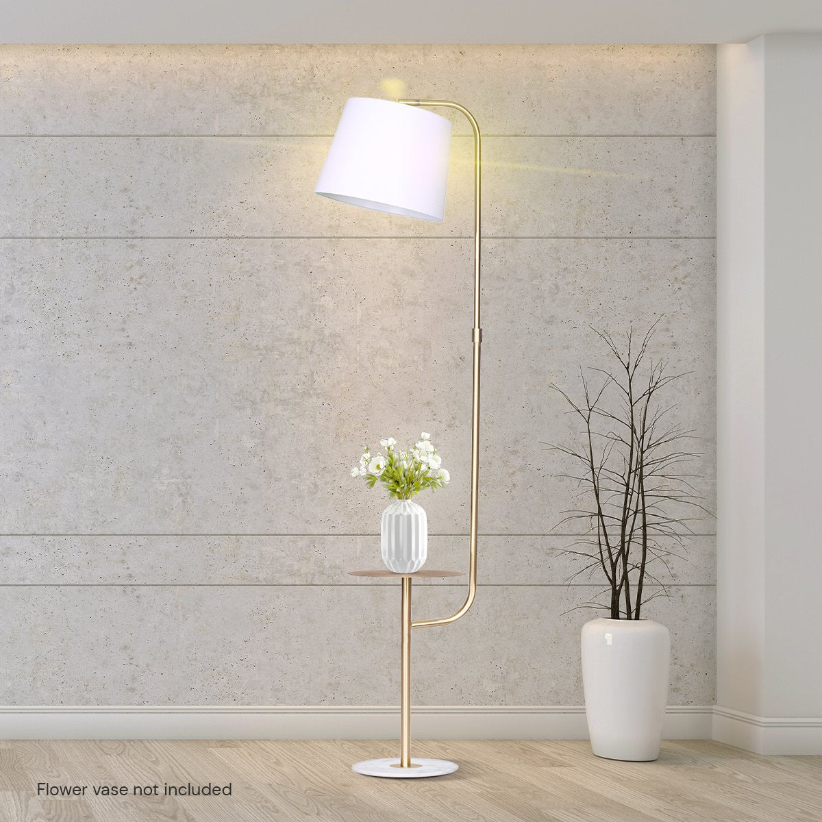 Sarantino Marble & Metal End Table Top Floor Lamp