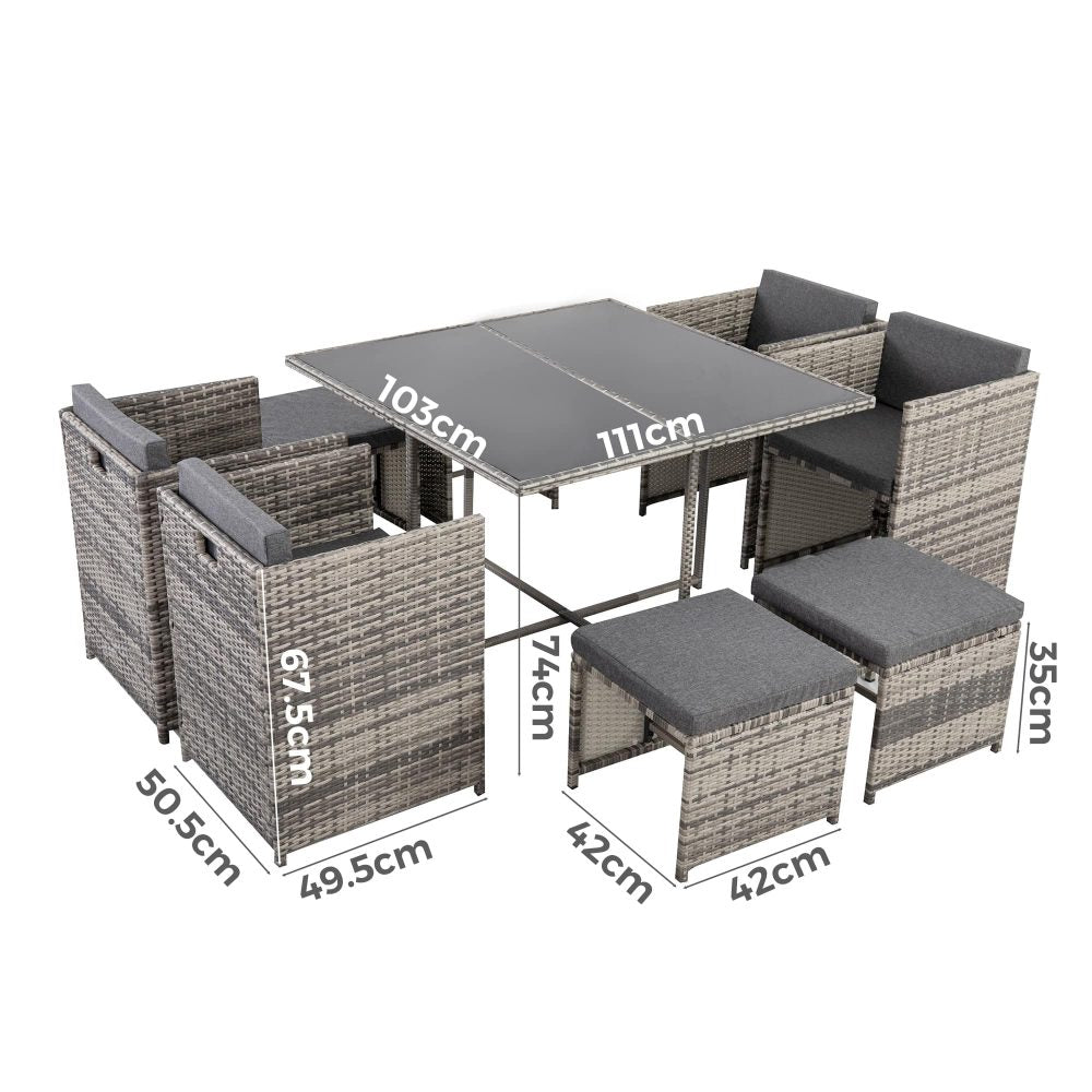 Horrocks 8 Seater Outdoor Dining Set – Grey