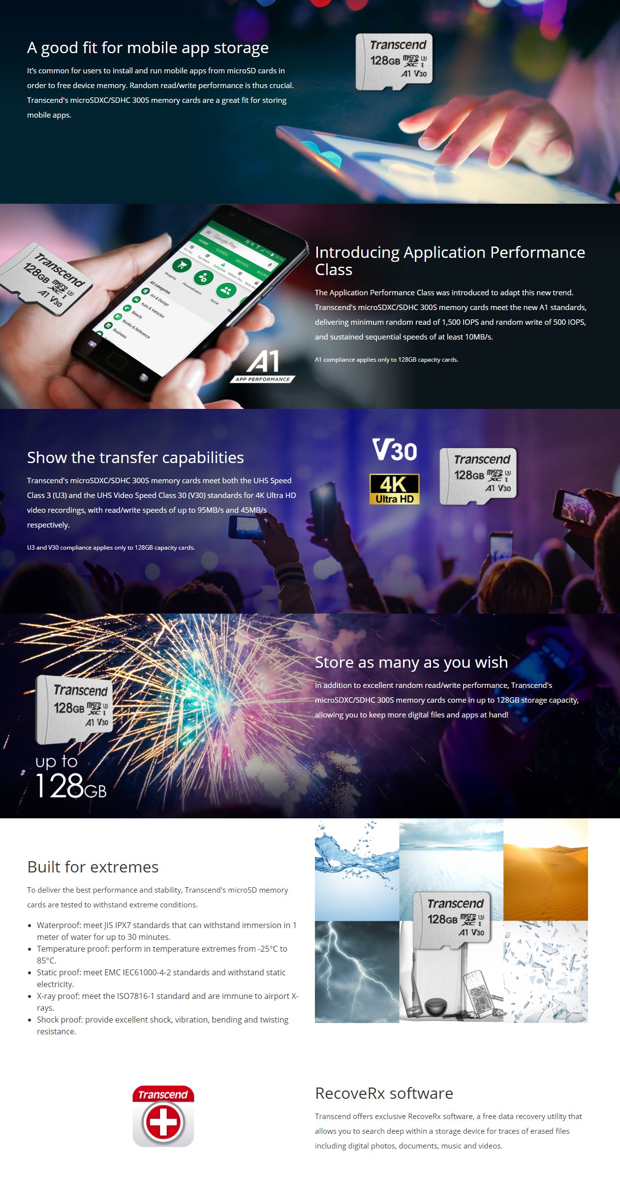 TRANSCEND TS32GUSD300S 32GB UHS-I U1 microSD w/o Adapter (microSDHC I, C10, U1)