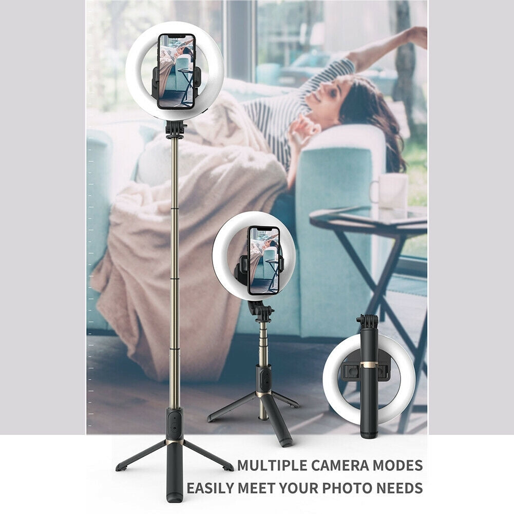TEQ Q07 Bluetooth Ring Light Selfie Stick + Tripod stand