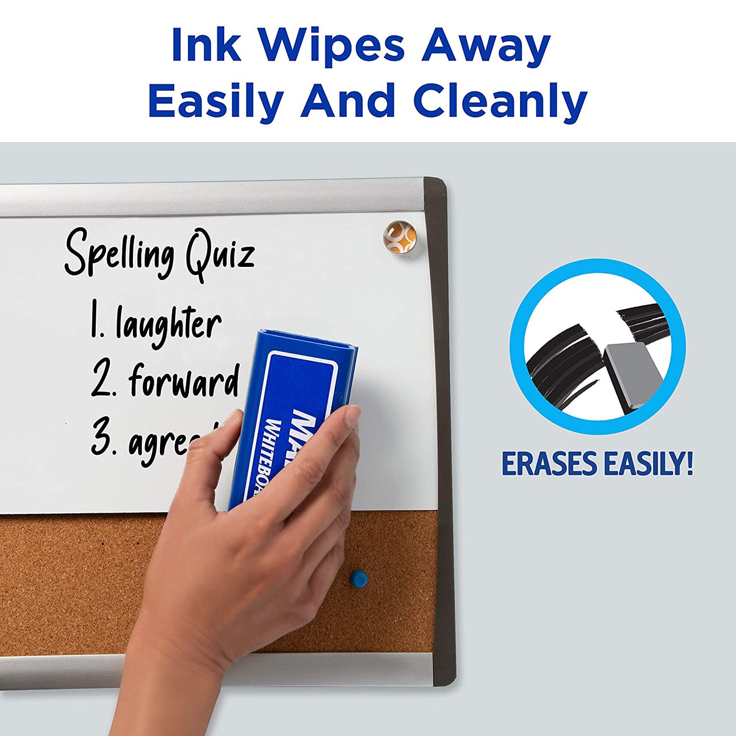 10Pack White Board Markers Erase Marker Bullet Tip Black Ink