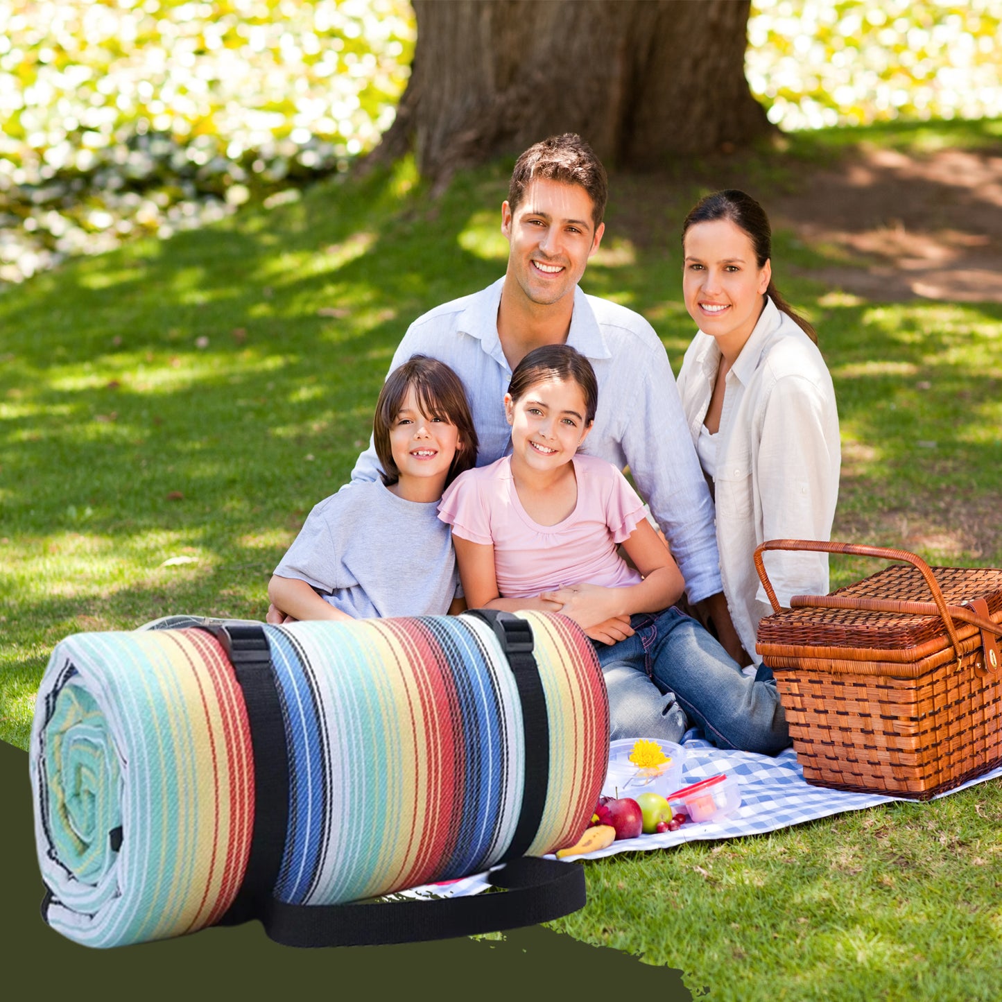 Mountgear Waterproof Folding Picnic Blanket Rug Camping Mat Beach Rug Moistureproof L