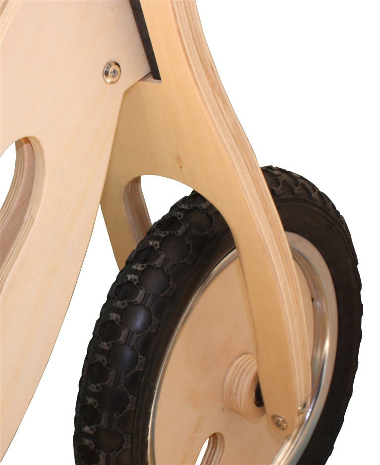 Wooden Balance Bike for Kids Toddler Child 2-6 yr Training Ride Bike Natural Wood with Hand grip rubber tyres