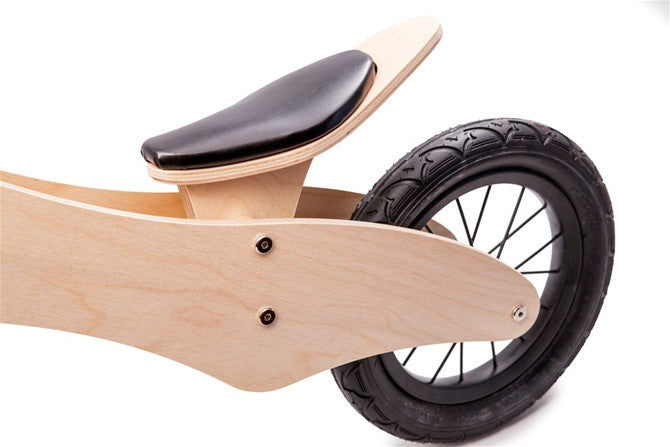 Wooden Balance Bike for Kids Toddler Child 2-6 yr Training Ride Bike Natural Wood with Hand grip rubber tyres spoke wheels
