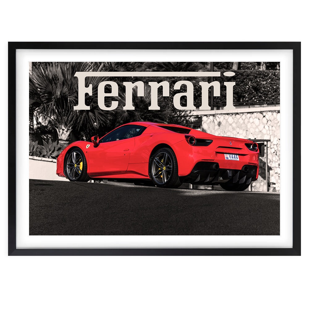 Wall Art's Ferrari 488 Framed A1 Art Print