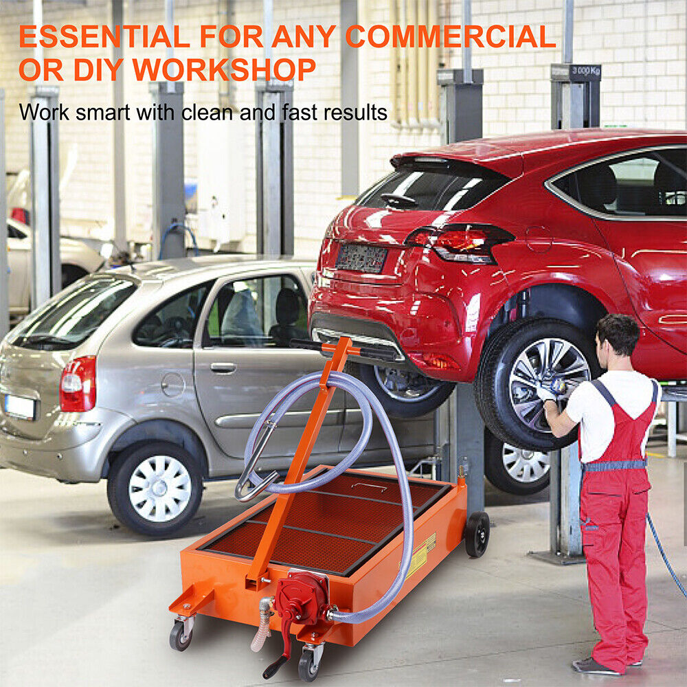 HORUSDY 76L Low Profile Waste Oil Drainer Mobile Workshop Pump Vehicle 4WD Truck