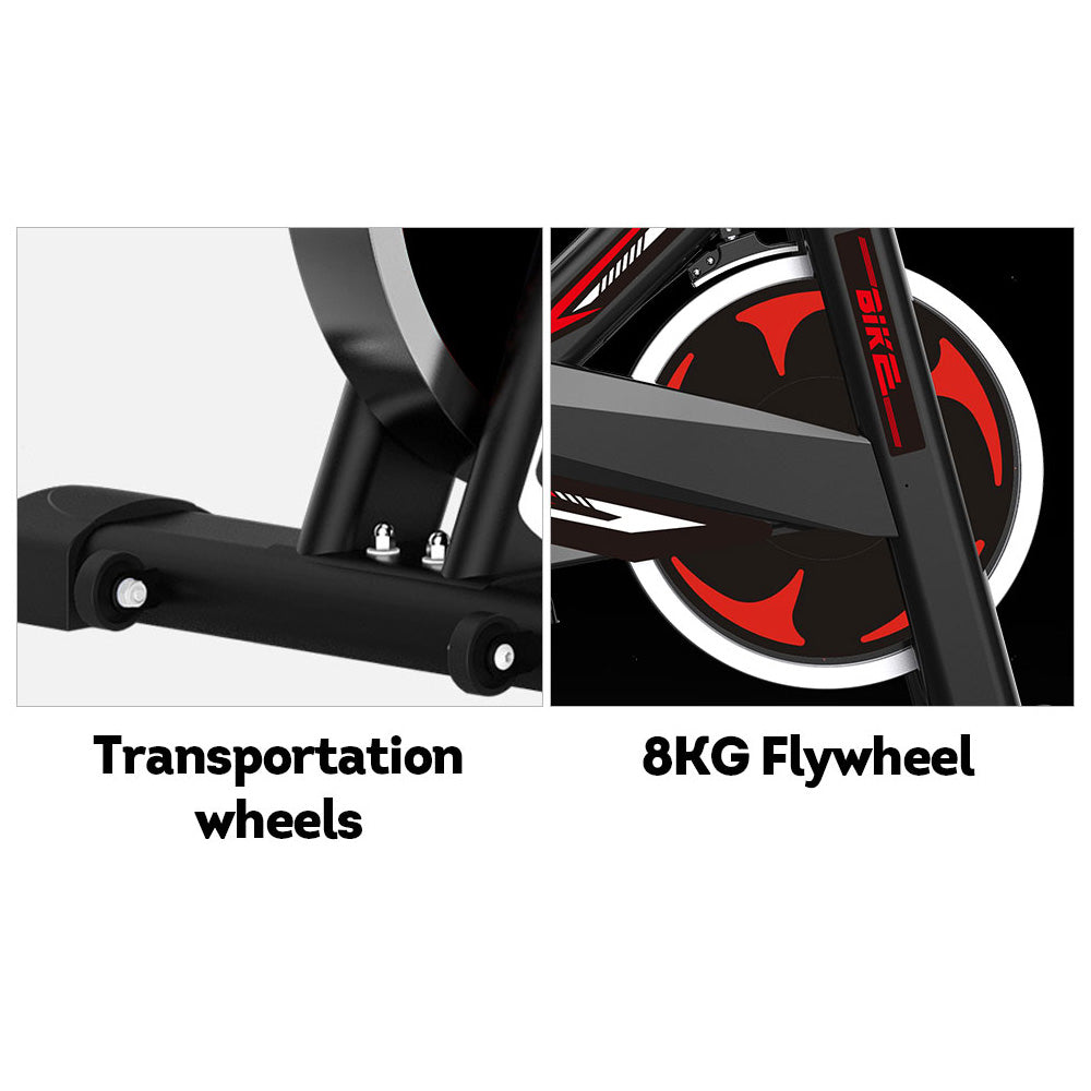 JMQ Fitness 705 Indoor Cycling Spin Bike 8KG Exercise Bike Home Gym