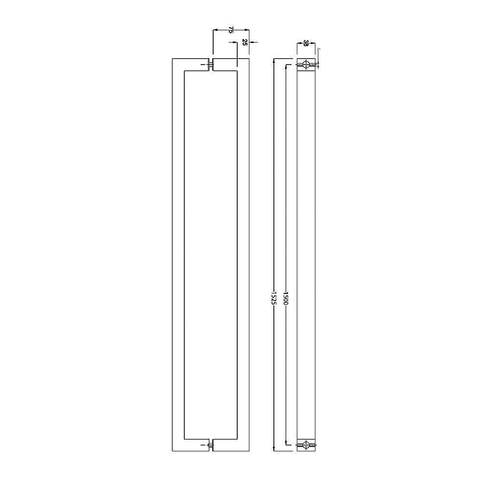Entrance Door Pull Handle Brushed satin 1500mm
