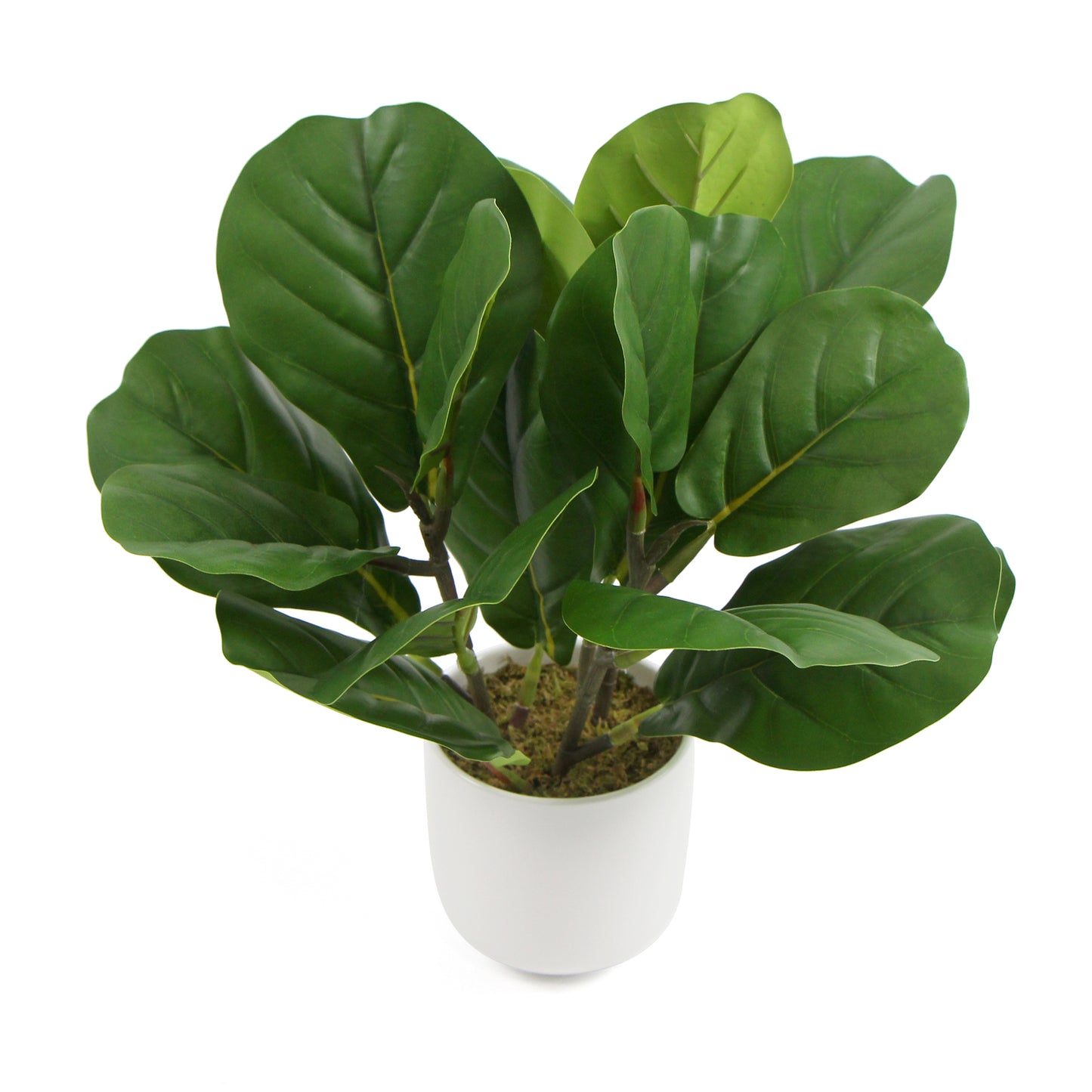 Decorative Potted Dense Artificial Fiddle Leaf Fig In Beautiful Decorative Bowl 37cm