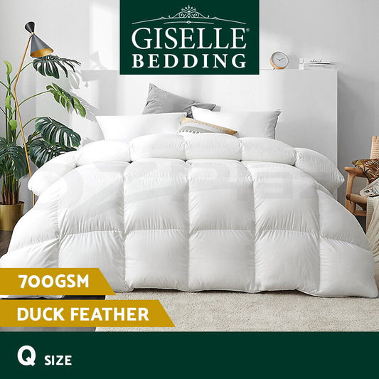Giselle Bedding 700GSM Duck Down Feather Quilt Queen