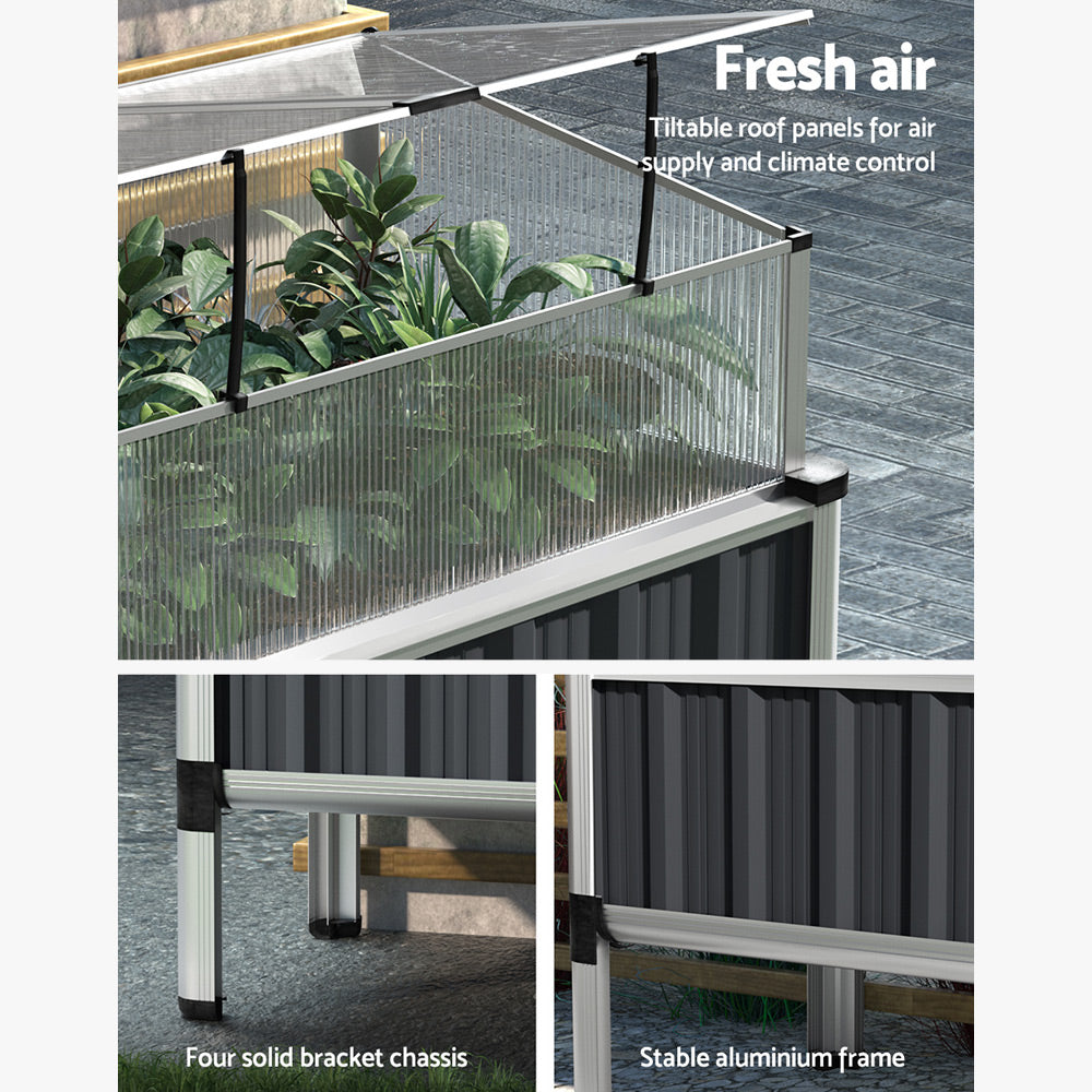 Greenfingers Raised Garden Bed Cold Frame Greenhouse Cover Planter 80x49x74c