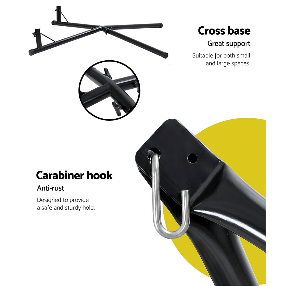 Gardeon Outdoor Hammock Chair with Stand 100cm - Cream