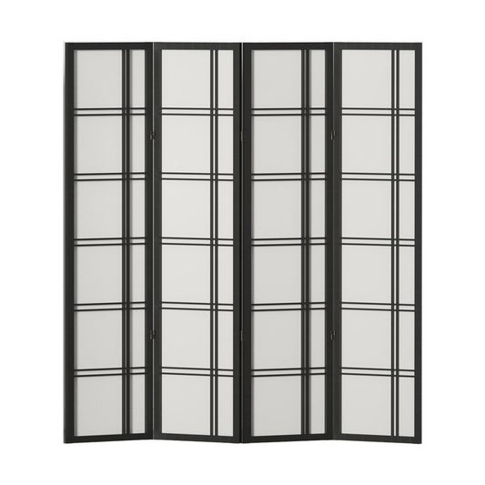 Artiss Room Divider Screen Privacy Wood Dividers Stand 4 Panel Nova Black