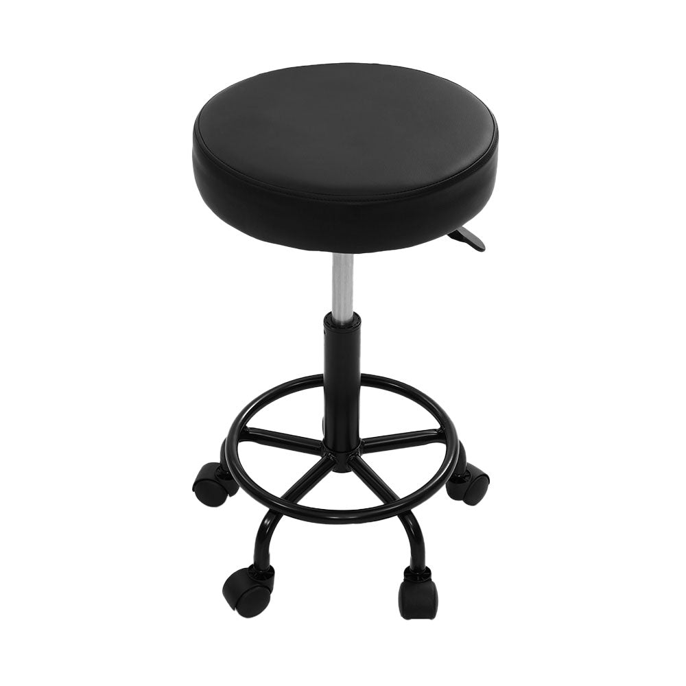 Artiss Round Salon Stool Stools Black Swivel Barber Hair Hydraulic Chairs Lift