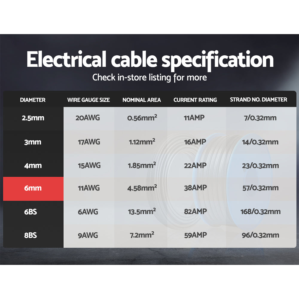 Twin Core Wire Electrical Automotive Cable 2 Sheath 450V 6MM 60M