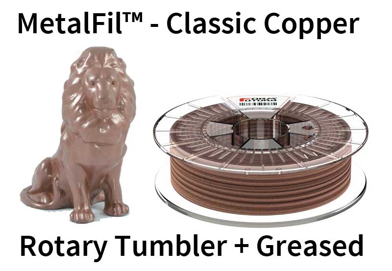 Copper-filled PLA based filament MetalFil 1.75mm Classic Copper 750 gram 3D Printer Filament