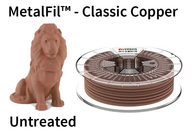 Copper-filled PLA based filament MetalFil 1.75mm Classic Copper 750 gram 3D Printer Filament