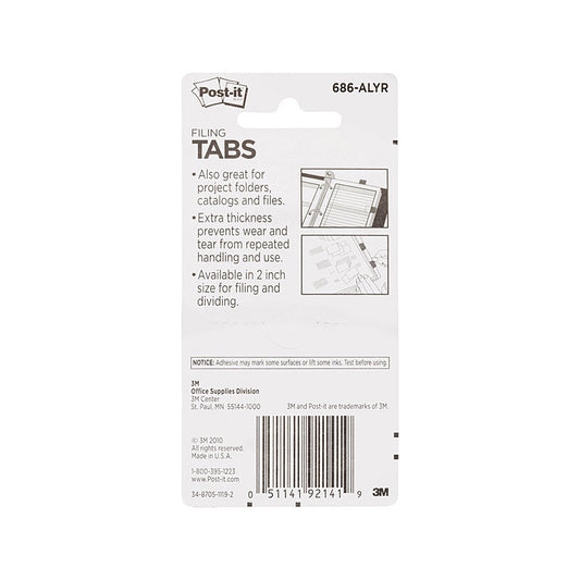 POST-IT Tabs 686ALYR Assorted Box of 6