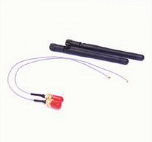 ASTROTEK AT-IPXSET-50 Internal Wi-Fi Antenna Kit - 2x IPX to RP-SMA wifi cable 50cm Grey + 2x 5Ghz Antenna Black LS