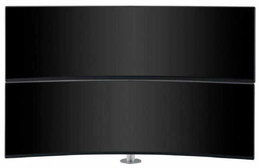 Atdec AWMS-2-LTH75 - Dual Monitor Mount, Curved Monitors, Heavy &amp Large Displays, All-In-One PCs, Vesa 75 x 75, 100 x 100, Weight up to 14KG- Silver