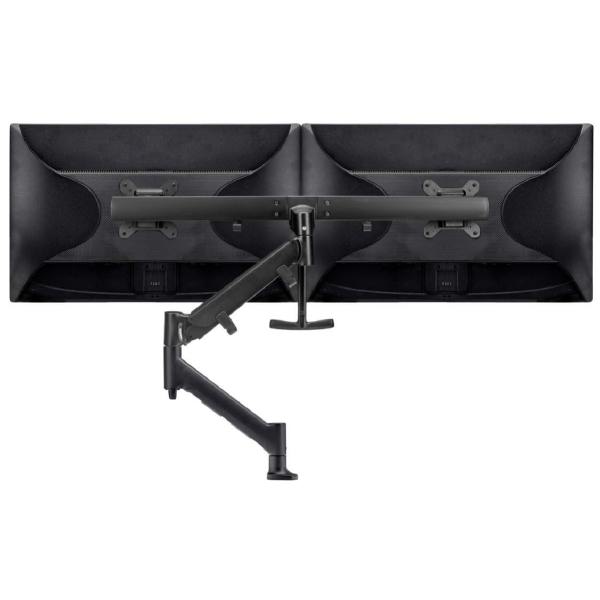 Atdec AWM Single Arm - Dual Rail - up to 2x 27" wide screens - <16kg - Grommet Clamp - Black