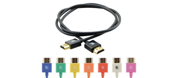 Kramer Ultra Slim Flexible High-Speed HDMI Cable with Ethernet - Black - 1.80m 6ft Standard Cable Assemblies