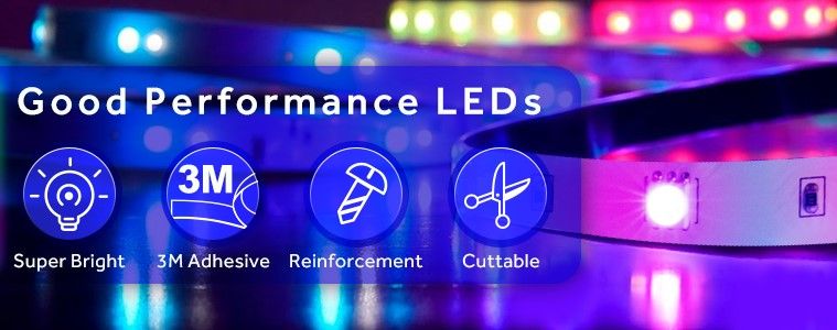5M LED Strip Lights Rope Light for Bedroom and Home (5050 Lights Strip App with Remote Control)