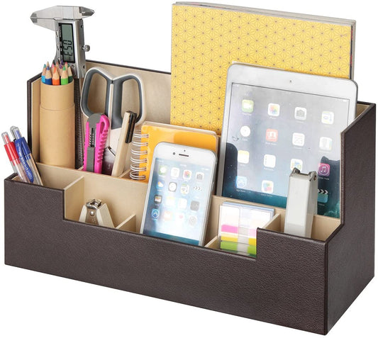 Desk Supplies Office Organizer Caddy (Brown)
