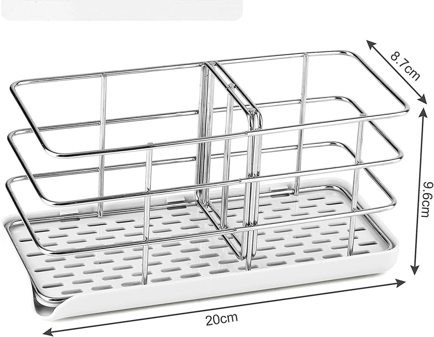 Sink Caddy Sponge Holder with Auto Freesanting Overflow for Kitchen and Bathroom