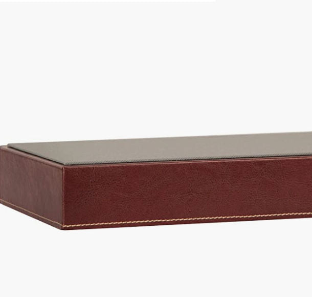 Leather Eyeglass Storage Case with 7 Compartments (Brown)