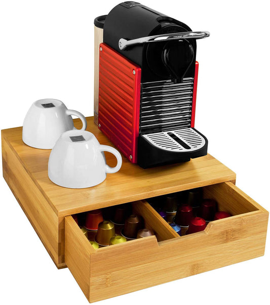 Coffee Machine Stand and Storage Box for Coffee Capsules and Tea Bags