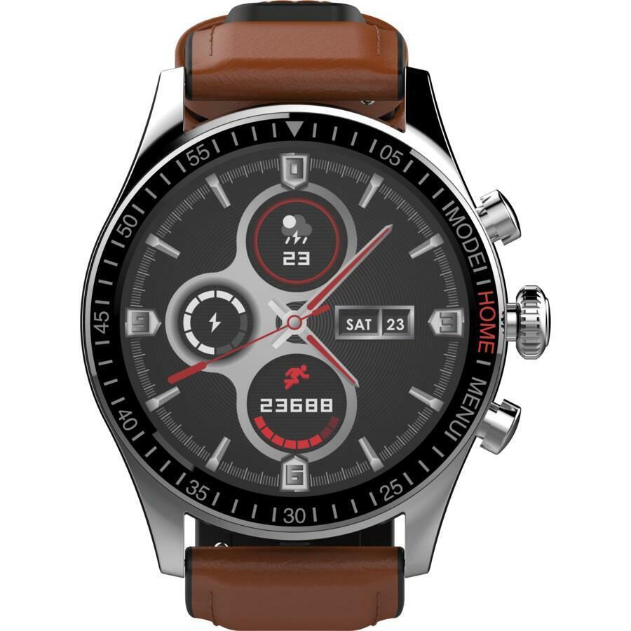 New AMOLED Touch Display Sport Smart Watch 44mm 1.3" HitFit Brown IP68