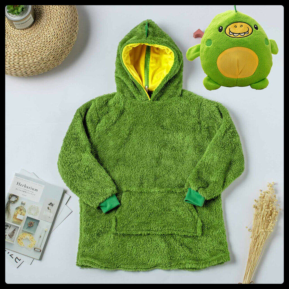 Kids Comfy Blanket Hoodie Ultra Plush Giant Sweatshirt Huggle Fleece Warm Hooded