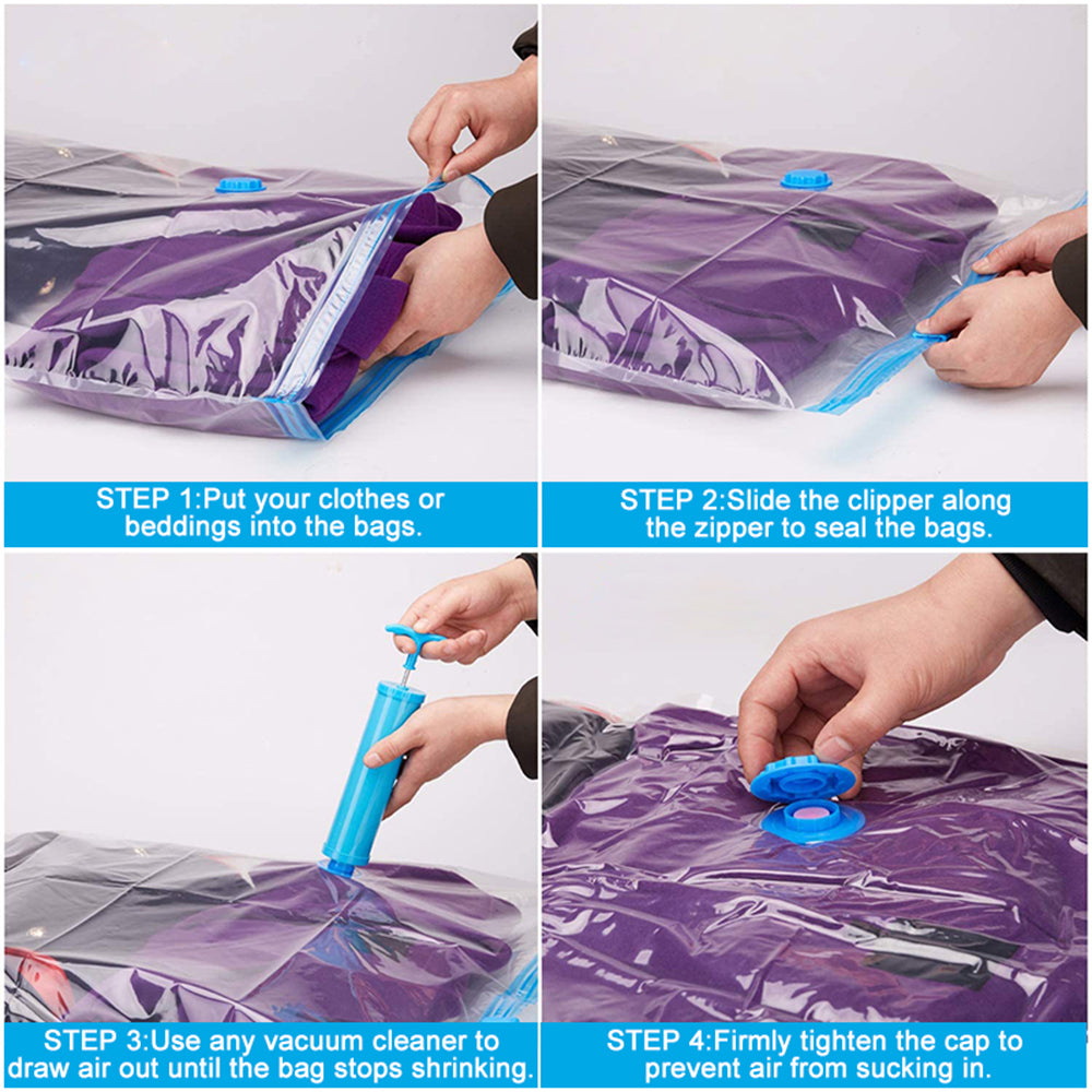 6PCS 60x50CM Vacuum Storage Bag Clothes Sealer Bags Space Saver Storage Seal Compressing