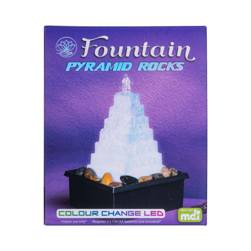 LED Pyramid with River Rocks Water Feature Fountain – Ozbasket