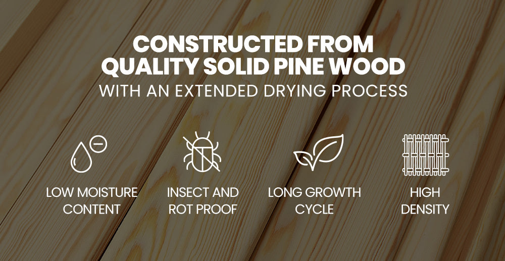 KINGSTON SLUMBER King Single Wooden Timber Bed Frame, White