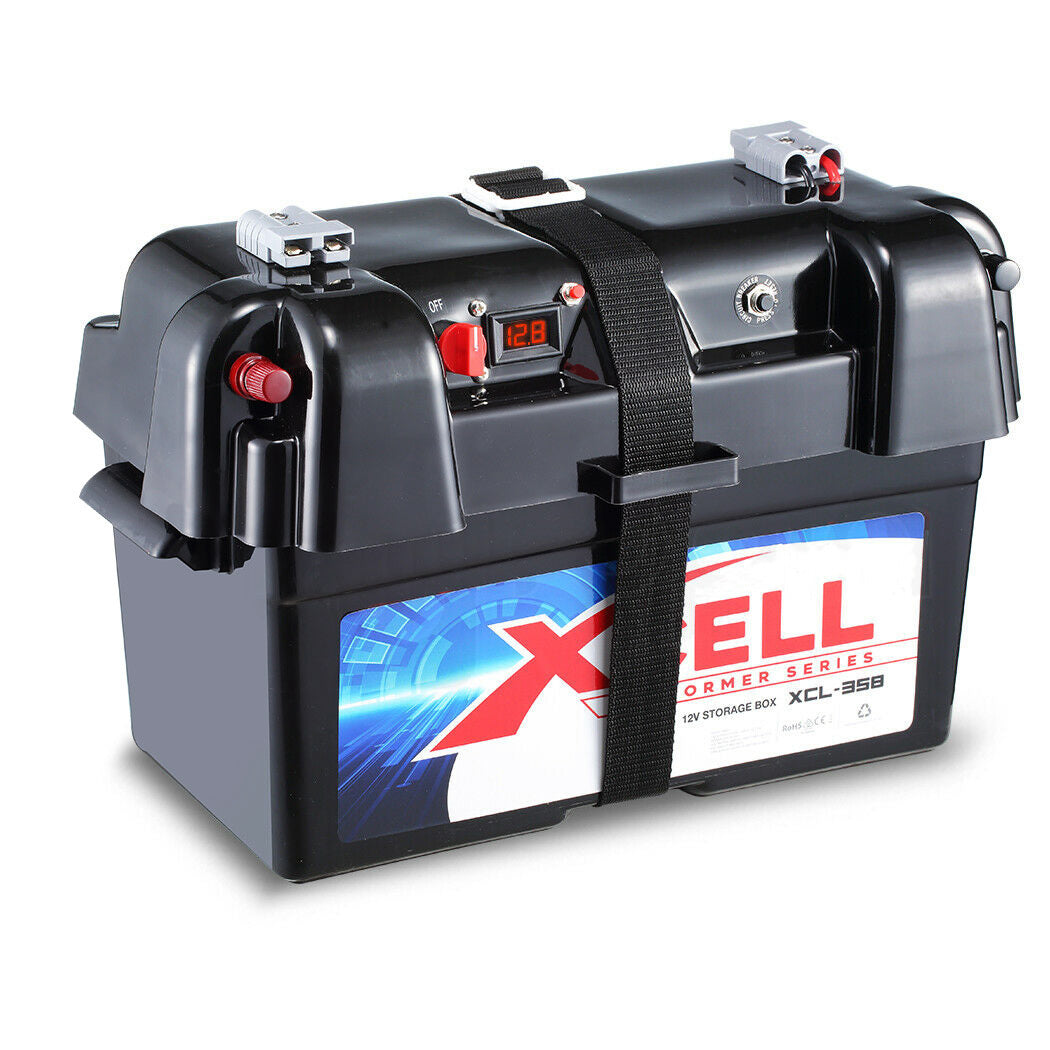 X-CELL Deep Cycle Battery Box Marine Storage Case 12v Camper Camping B ...
